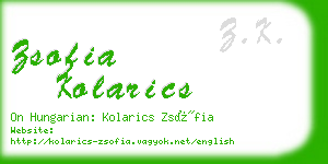 zsofia kolarics business card